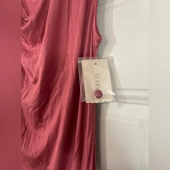 Liz Lange Maternity for Target Pink Midi Dress Spring Summer Preppy Staple Small - Picture 3 of 6